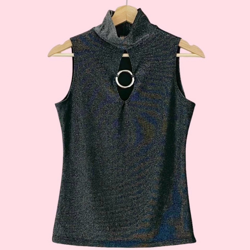 Susan Lawrence Shimmering Black Top